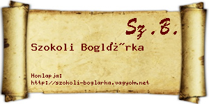 Szokoli Boglárka névjegykártya