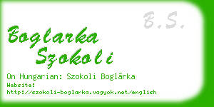 boglarka szokoli business card